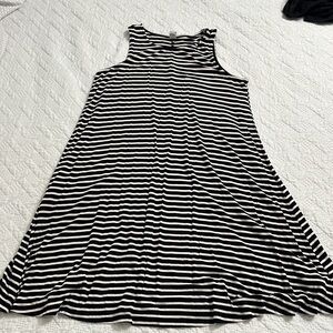 Old Navy Black and White Striped Midi Dress